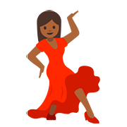 💃🏾 Emoji Mulher Dançando: Pele Morena Escura na Google Android 7.1.