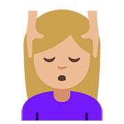 Émoji 💆🏼 Personne Qui Se Fait Masser : Peau Moyennement Claire sur Google Android 7.1.