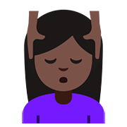 💆🏿 Emoji Person, die eine Kopfmassage bekommt: dunkle Hautfarbe Google Android 7.1.