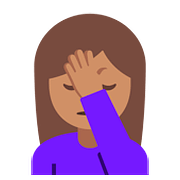 Emoji 🤦🏽 Persona Esasperata: Carnagione Olivastra su Google Android 7.1.