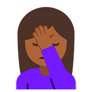 Emoji 🤦🏾 Persona Esasperata: Carnagione Abbastanza Scura su Google Android 7.1.
