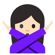 🙅🏻 Emoji Pessoa Fazendo Gesto De «não»: Pele Clara na Google Android 7.1.