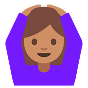 🙆🏽 Emoji Person mit Händen auf dem Kopf: mittlere Hautfarbe Google Android 7.1.