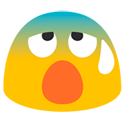 😰 Emoji besorgtes Gesicht mit Schweißtropfen Google Android 7.1.