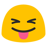 Emoji 😝 Faccina Con Un Gran Sorriso Che Mostra La Lingua su Google Android 7.1.