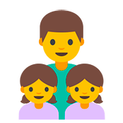 Emoji 👨‍👧‍👧 Famiglia: Uomo, Bambina E Bambina su Google Android 7.1.