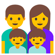 👨‍👩‍👦‍👦 Emoji Família: Homem, Mulher, Menino E Menino na Google Android 7.1.