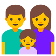 👨‍👩‍👧 Emoji Familie: Mann, Frau und Mädchen Google Android 7.1.