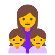 👩‍👧‍👧 Emoji Familie: Frau, Mädchen und Mädchen Google Android 7.1.
