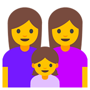 Émoji 👩‍👩‍👧 Famille : Femme, Femme Et Fille sur Google Android 7.1.