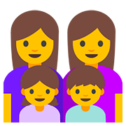 👩‍👩‍👧‍👦 Emoji Familie: Frau, Frau, Mädchen und Junge Google Android 7.1.