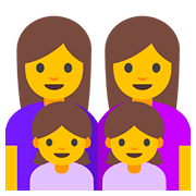 👩‍👩‍👧‍👧 Emoji Familie: Frau, Frau, Mädchen und Mädchen Google Android 7.1.