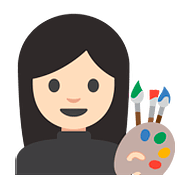 👩🏻‍🎨 Emoji Artista Plástica: Pele Clara na Google Android 7.1.