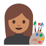 Emoji 👩🏽‍🎨 Artista Donna: Carnagione Olivastra su Google Android 7.1.