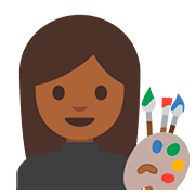👩🏾‍🎨 Emoji Artista Plástica: Pele Morena Escura na Google Android 7.1.