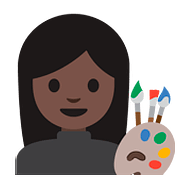 Émoji 👩🏿‍🎨 Artiste Femme : Peau Foncée sur Google Android 7.1.