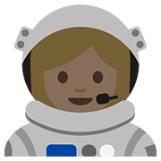 👩🏼‍🚀 Emoji Astronauta Mulher: Pele Morena Clara na Google Android 7.1.