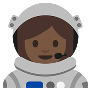 Émoji 👩🏽‍🚀 Astronaute Femme : Peau Légèrement Mate sur Google Android 7.1.