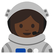 Emoji 👩🏾‍🚀 Astronauta Donna: Carnagione Abbastanza Scura su Google Android 7.1.