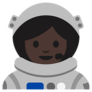 👩🏿‍🚀 Emoji Astronautin: dunkle Hautfarbe Google Android 7.1.