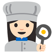 Emoji 👩🏻‍🍳 Cuoca: Carnagione Chiara su Google Android 7.1.