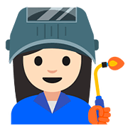 Emoji 👩🏻‍🏭 Operaia: Carnagione Chiara su Google Android 7.1.