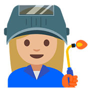 Emoji 👩🏼‍🏭 Operaia: Carnagione Abbastanza Chiara su Google Android 7.1.