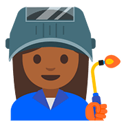 👩🏾‍🏭 Emoji Operária: Pele Morena Escura na Google Android 7.1.