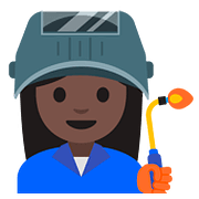 👩🏿‍🏭 Emoji Fabrikarbeiterin: dunkle Hautfarbe Google Android 7.1.