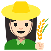 Emoji 👩🏻‍🌾 Contadina: Carnagione Chiara su Google Android 7.1.