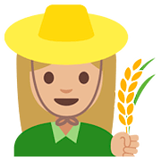 Émoji 👩🏼‍🌾 Fermière : Peau Moyennement Claire sur Google Android 7.1.