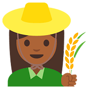 👩🏾‍🌾 Emoji Agricultora: Tono De Piel Oscuro Medio en Google Android 7.1.