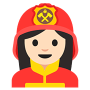 Émoji 👩🏻‍🚒 Pompier Femme : Peau Claire sur Google Android 7.1.