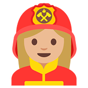 Emoji 👩🏼‍🚒 Pompiere Donna: Carnagione Abbastanza Chiara su Google Android 7.1.