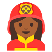 Emoji 👩🏾‍🚒 Pompiere Donna: Carnagione Abbastanza Scura su Google Android 7.1.