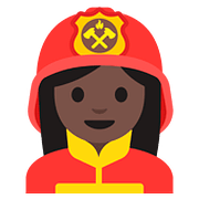 Émoji 👩🏿‍🚒 Pompier Femme : Peau Foncée sur Google Android 7.1.
