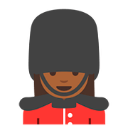 Emoji 💂🏾‍♀️ Guardia Donna: Carnagione Abbastanza Scura su Google Android 7.1.