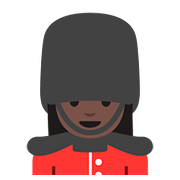 Émoji 💂🏿‍♀️ Garde Femme : Peau Foncée sur Google Android 7.1.