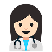 Émoji 👩🏻‍⚕️ Professionnelle De La Santé : Peau Claire sur Google Android 7.1.