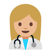 Émoji 👩🏼‍⚕️ Professionnelle De La Santé : Peau Moyennement Claire sur Google Android 7.1.
