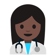 Emoji 👩🏿‍⚕️ Operatrice Sanitaria: Carnagione Scura su Google Android 7.1.