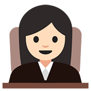👩🏻‍⚖️ Emoji Juíza: Pele Clara na Google Android 7.1.