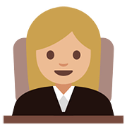 Émoji 👩🏼‍⚖️ Juge Femme : Peau Moyennement Claire sur Google Android 7.1.