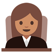 Émoji 👩🏽‍⚖️ Juge Femme : Peau Légèrement Mate sur Google Android 7.1.