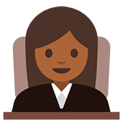 👩🏾‍⚖️ Emoji Juíza: Pele Morena Escura na Google Android 7.1.
