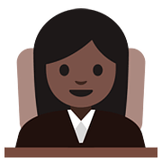 👩🏿‍⚖️ Emoji Richterin: dunkle Hautfarbe Google Android 7.1.