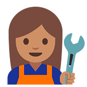Emoji 👩🏽‍🔧 Meccanico Donna: Carnagione Olivastra su Google Android 7.1.