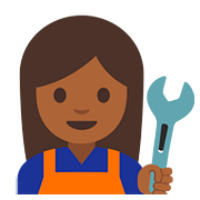 Emoji 👩🏾‍🔧 Meccanico Donna: Carnagione Abbastanza Scura su Google Android 7.1.