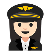 Émoji 👩🏻‍✈️ Pilote Femme : Peau Claire sur Google Android 7.1.