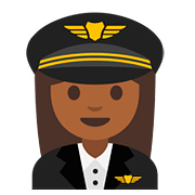 👩🏾‍✈️ Emoji Piloto De Avião Mulher: Pele Morena Escura na Google Android 7.1.